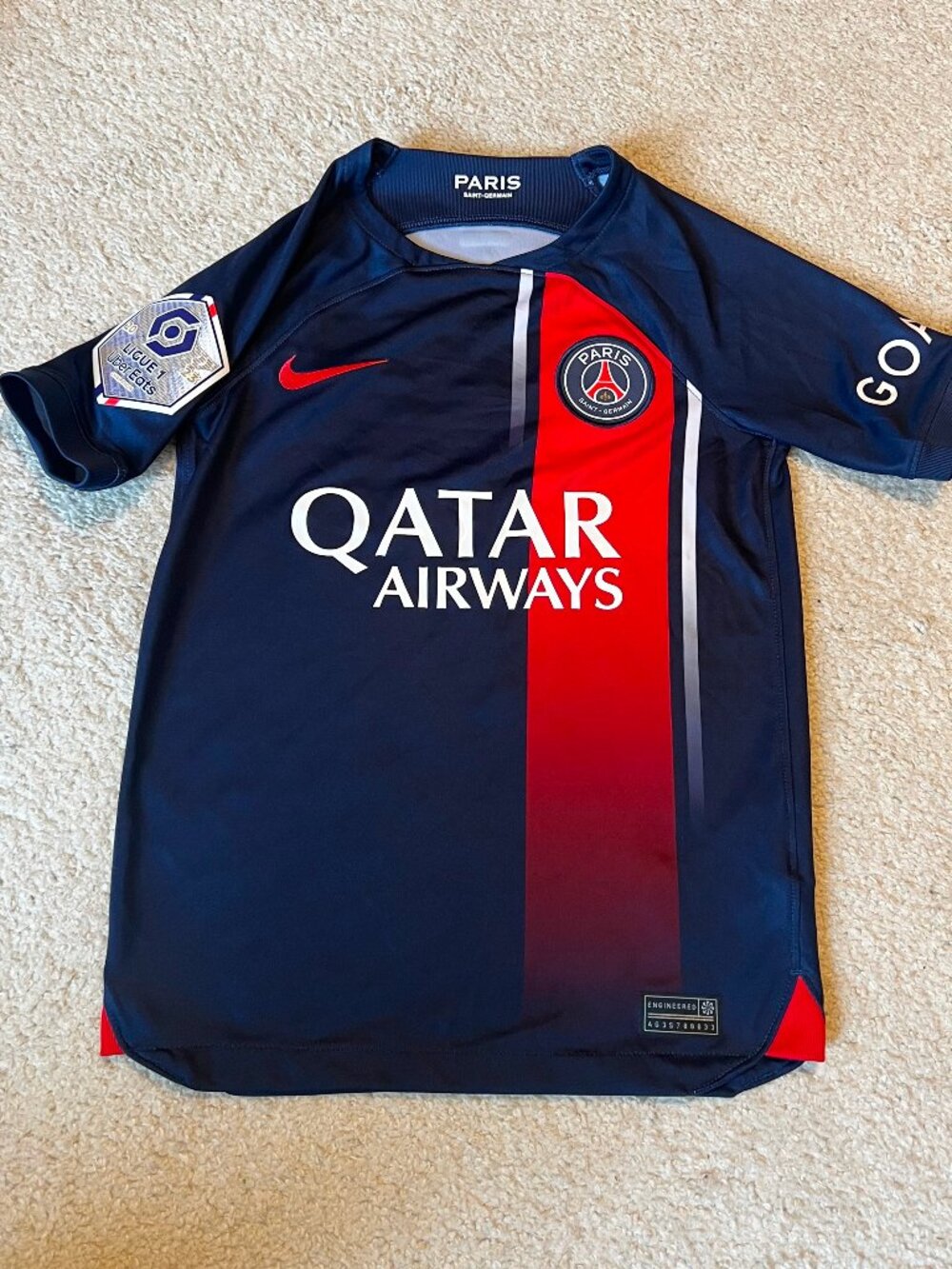Paris Saint-Germain Nike Home Stadium Jersey 2023-24 - Kids XS - Mbappé number 7